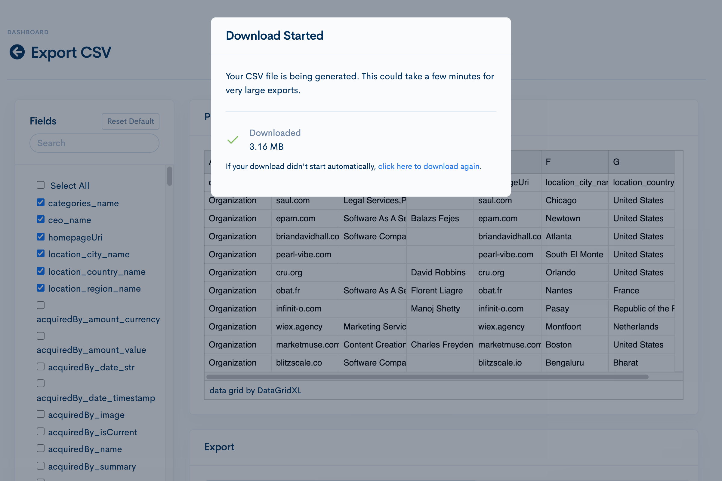 Download started